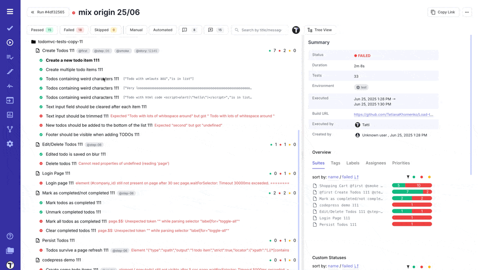 Testomat.io - RunReport