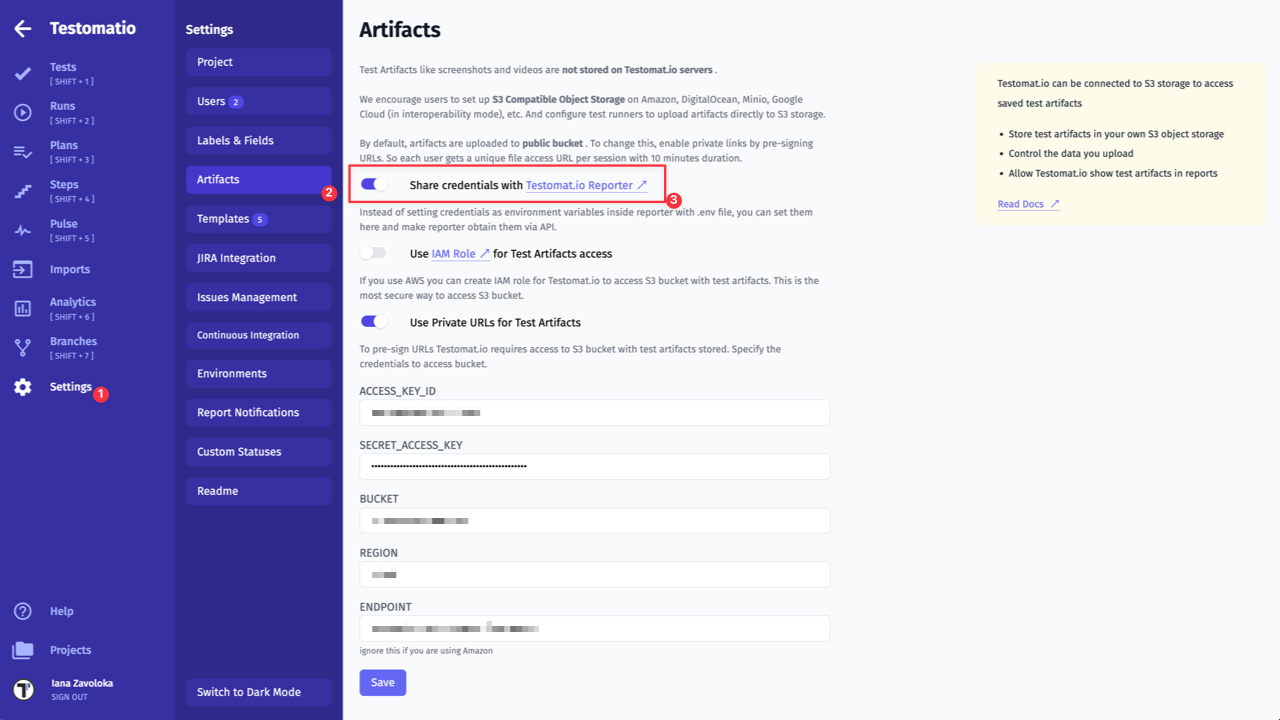 Testomatio - Configuration